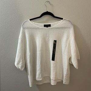 Banana Republic White Crochet Sweater